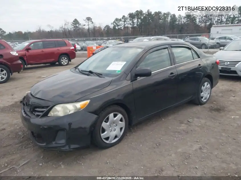 2T1BU4EEXDC923316 2013 Toyota Corolla Le