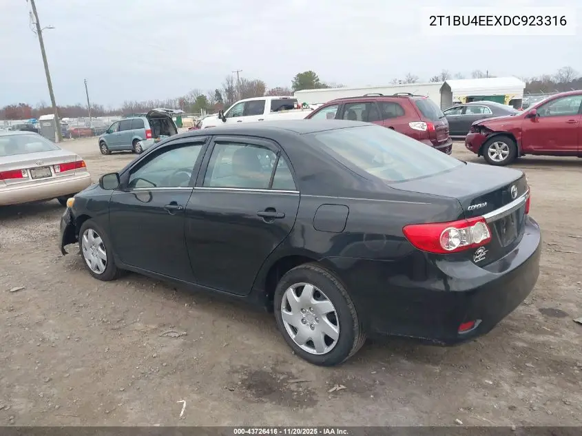 2T1BU4EEXDC923316 2013 Toyota Corolla Le