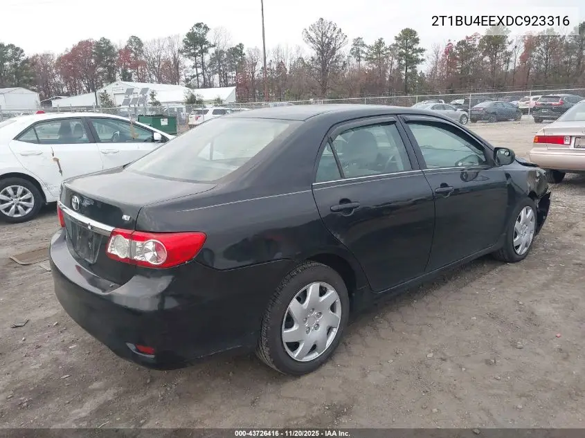 2T1BU4EEXDC923316 2013 Toyota Corolla Le