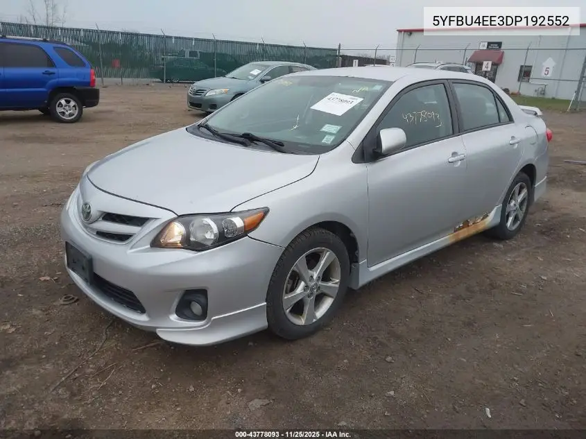5YFBU4EE3DP192552 2013 Toyota Corolla S