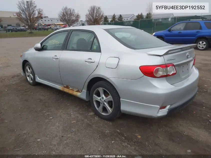 5YFBU4EE3DP192552 2013 Toyota Corolla S