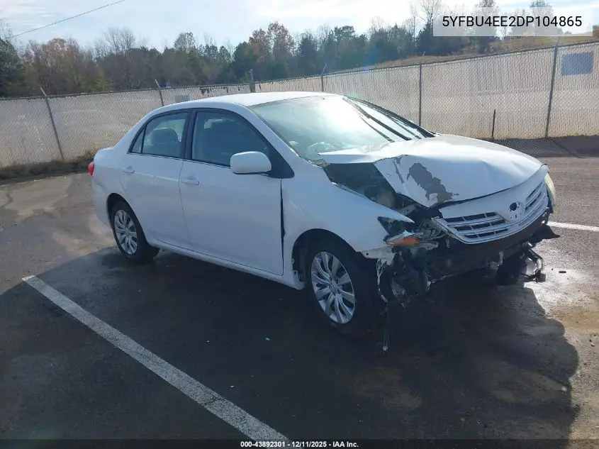 5YFBU4EE2DP104865 2013 Toyota Corolla Le