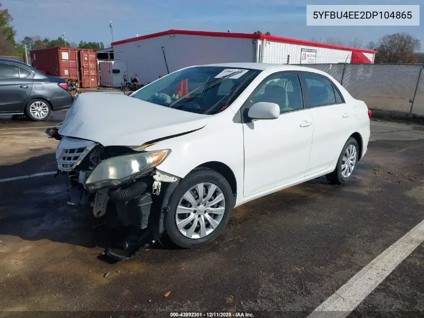 5YFBU4EE2DP104865 2013 Toyota Corolla Le