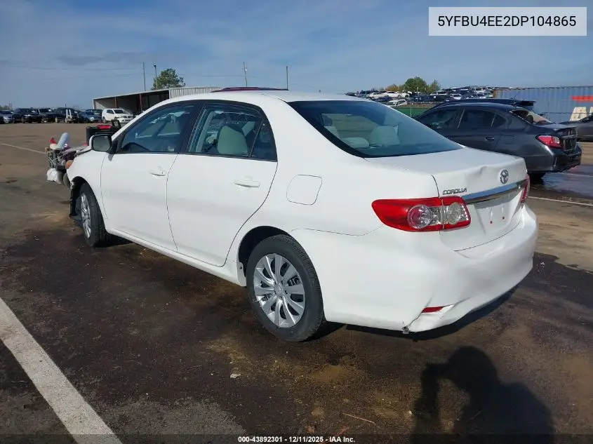 5YFBU4EE2DP104865 2013 Toyota Corolla Le