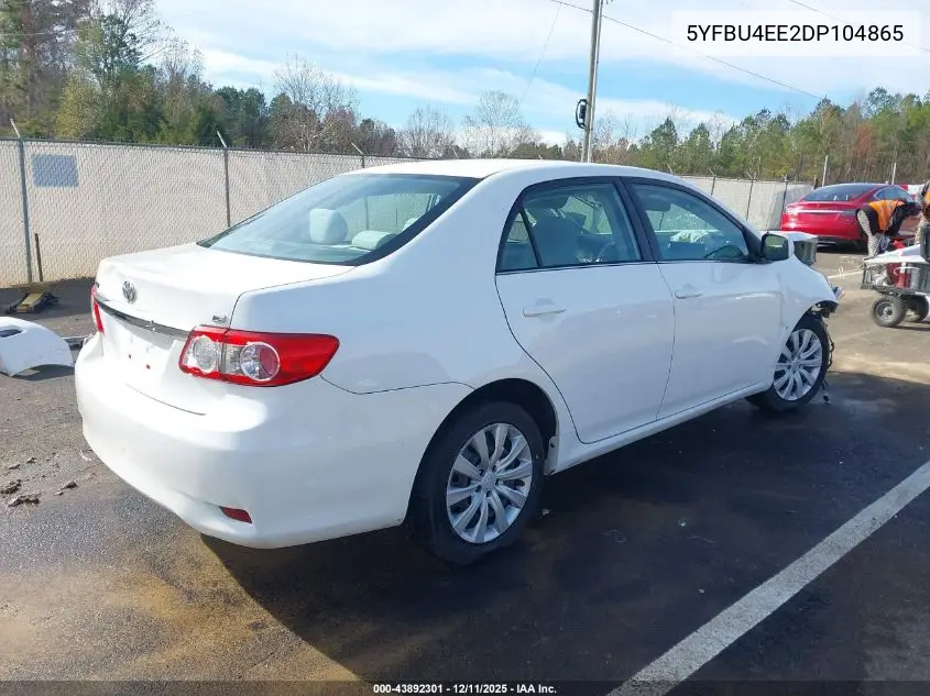 5YFBU4EE2DP104865 2013 Toyota Corolla Le