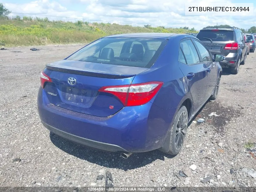 2014 Toyota Corolla VIN: 2T1BURHE7EC124944 Lot: 12064591