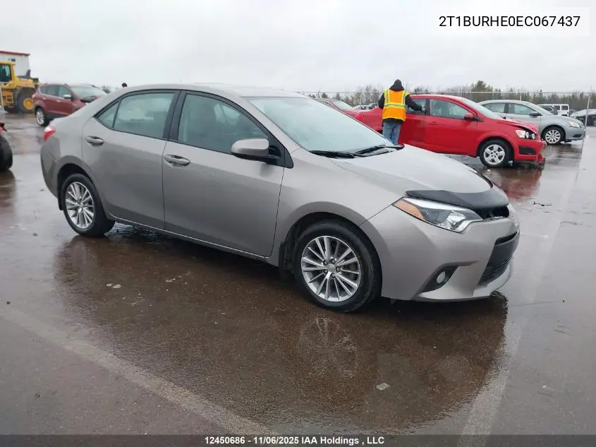 2T1BURHE0EC067437 2014 Toyota Corolla L/Le/Le Pls/Prm/S/S Pls