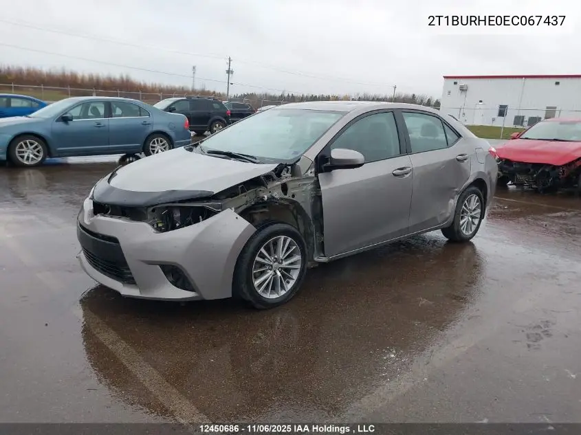 2T1BURHE0EC067437 2014 Toyota Corolla L/Le/Le Pls/Prm/S/S Pls