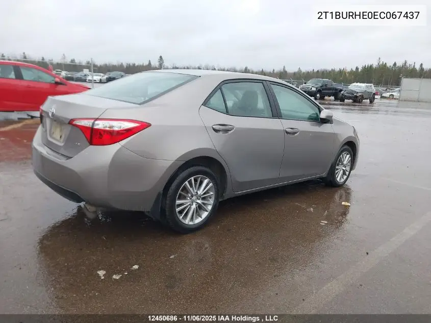 2T1BURHE0EC067437 2014 Toyota Corolla L/Le/Le Pls/Prm/S/S Pls