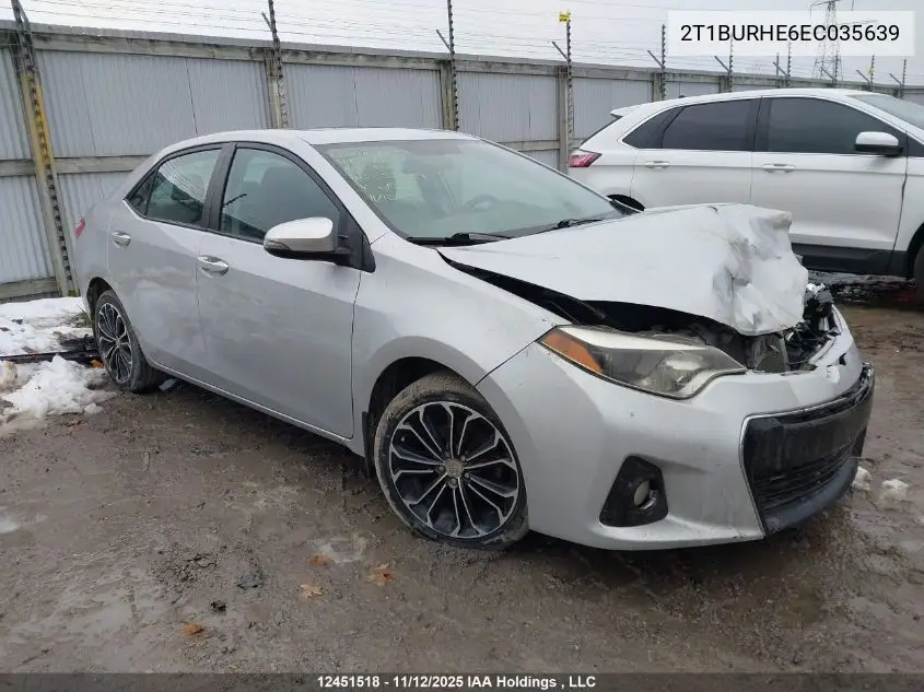 2T1BURHE6EC035639 2014 Toyota Corolla L/Le/Le Pls/Prm/S/S Pls