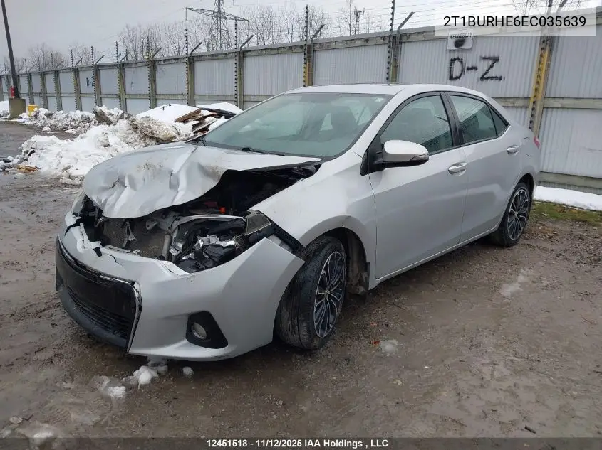 2T1BURHE6EC035639 2014 Toyota Corolla L/Le/Le Pls/Prm/S/S Pls