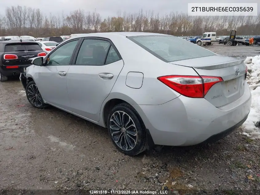 2T1BURHE6EC035639 2014 Toyota Corolla L/Le/Le Pls/Prm/S/S Pls