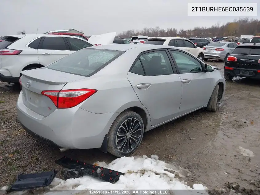 2T1BURHE6EC035639 2014 Toyota Corolla L/Le/Le Pls/Prm/S/S Pls