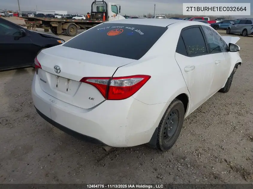2T1BURHE1EC032664 2014 Toyota Corolla Le