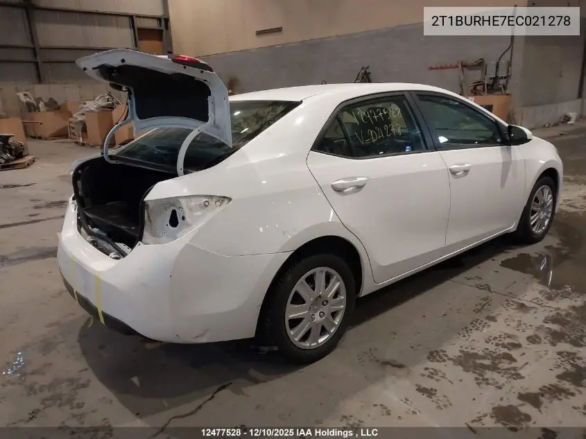 2T1BURHE7EC021278 2014 Toyota Corolla
