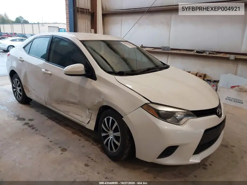 5YFBPRHEXEP004921 2014 Toyota Corolla Le Eco