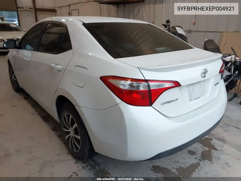 5YFBPRHEXEP004921 2014 Toyota Corolla Le Eco