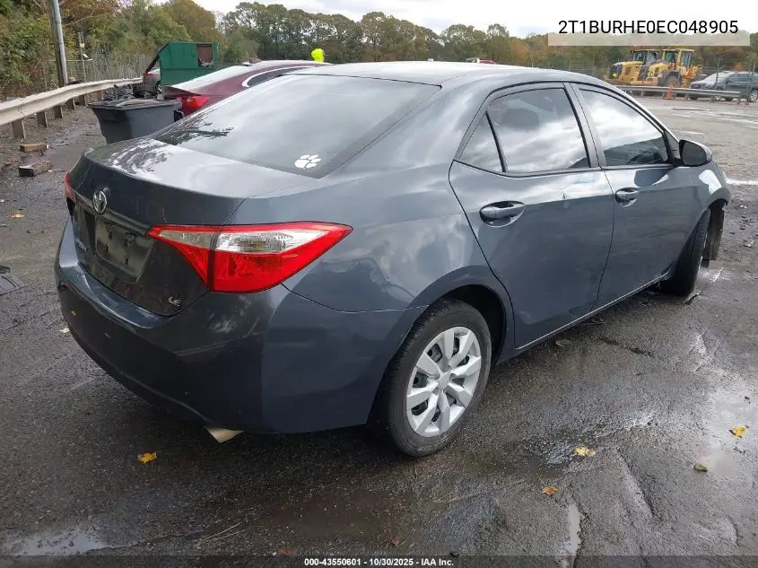 2T1BURHE0EC048905 2014 Toyota Corolla Le