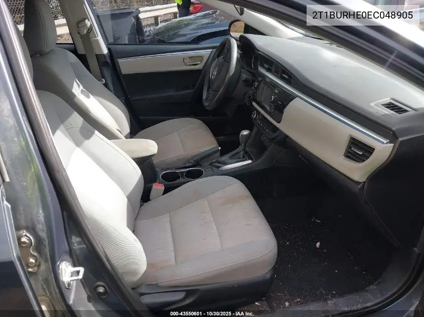2T1BURHE0EC048905 2014 Toyota Corolla Le