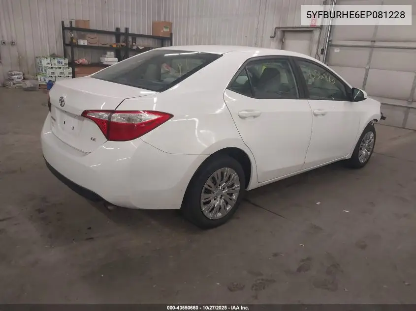 5YFBURHE6EP081228 2014 Toyota Corolla Le