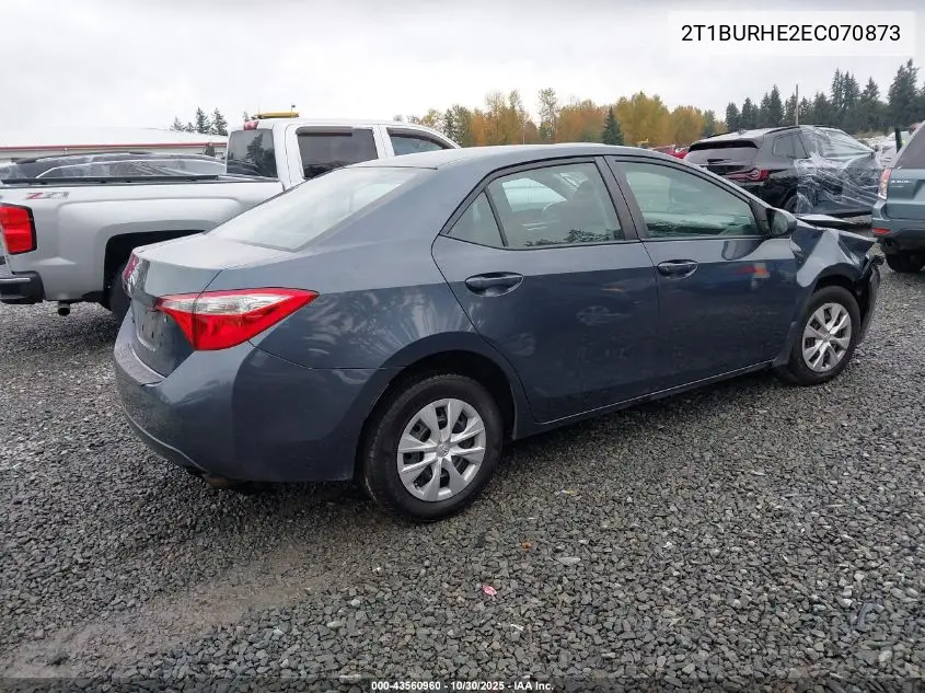 2T1BURHE2EC070873 2014 Toyota Corolla L