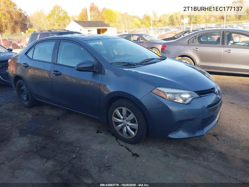 2T1BURHE1EC177137 2014 Toyota Corolla Le