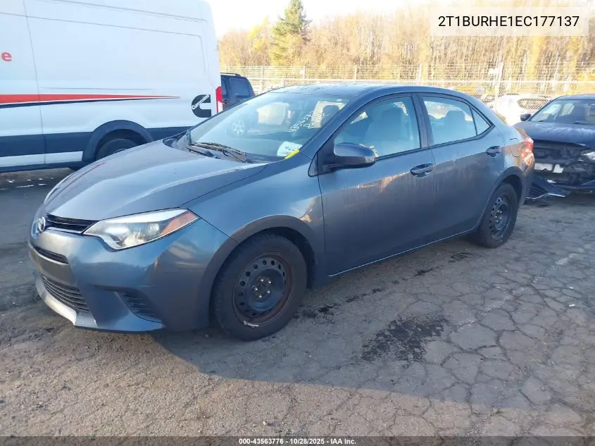 2T1BURHE1EC177137 2014 Toyota Corolla Le