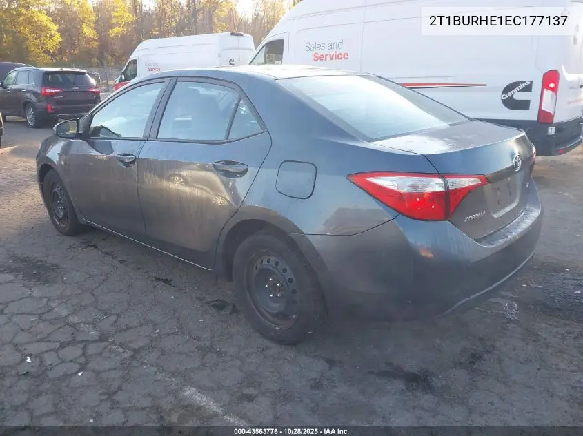 2T1BURHE1EC177137 2014 Toyota Corolla Le