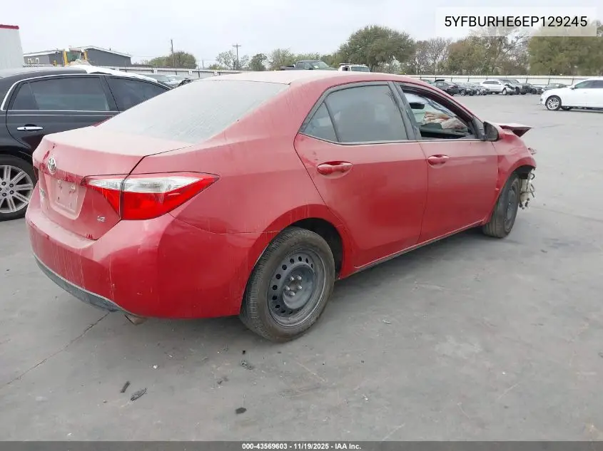 5YFBURHE6EP129245 2014 Toyota Corolla Le