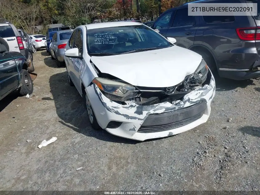 2T1BURHE9EC202091 2014 Toyota Corolla Le