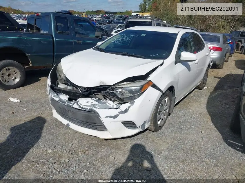 2T1BURHE9EC202091 2014 Toyota Corolla Le