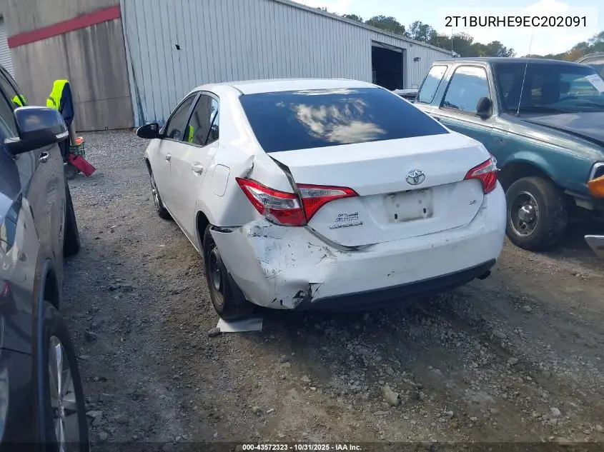 2T1BURHE9EC202091 2014 Toyota Corolla Le