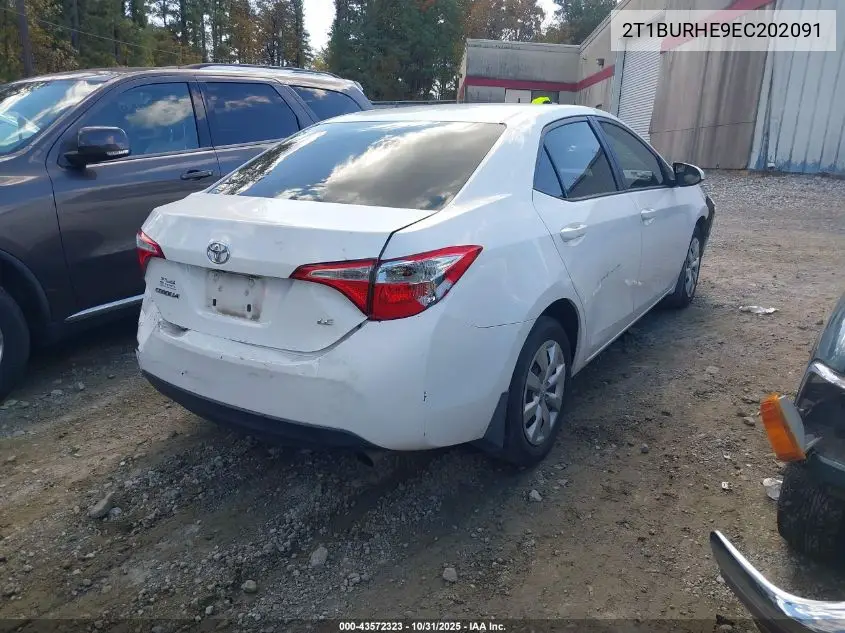 2T1BURHE9EC202091 2014 Toyota Corolla Le