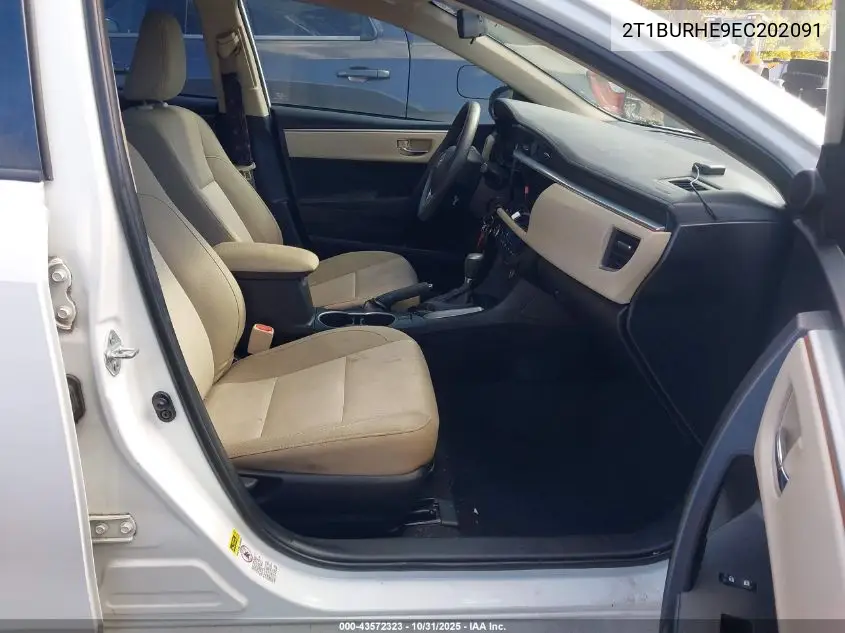 2T1BURHE9EC202091 2014 Toyota Corolla Le