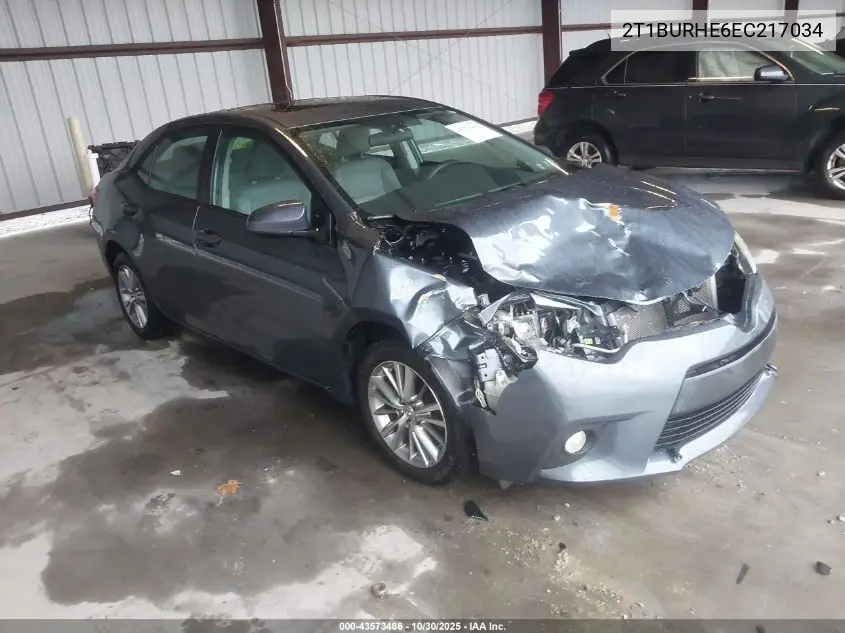 2T1BURHE6EC217034 2014 Toyota Corolla Le Plus