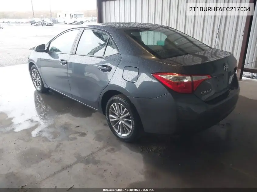 2T1BURHE6EC217034 2014 Toyota Corolla Le Plus