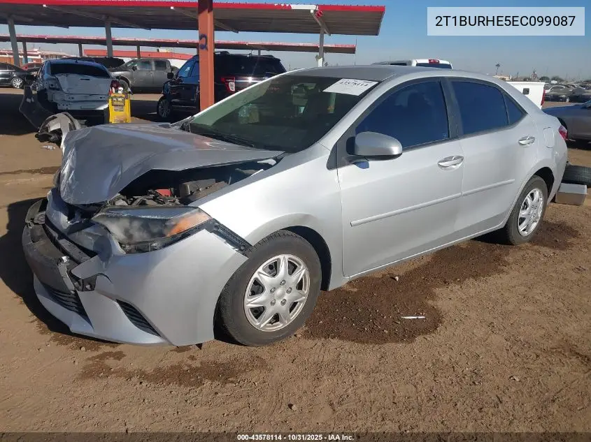 2T1BURHE5EC099087 2014 Toyota Corolla L