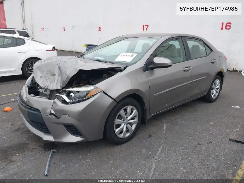 5YFBURHE7EP174985 2014 Toyota Corolla Le