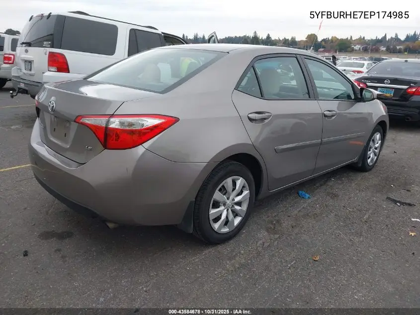 5YFBURHE7EP174985 2014 Toyota Corolla Le
