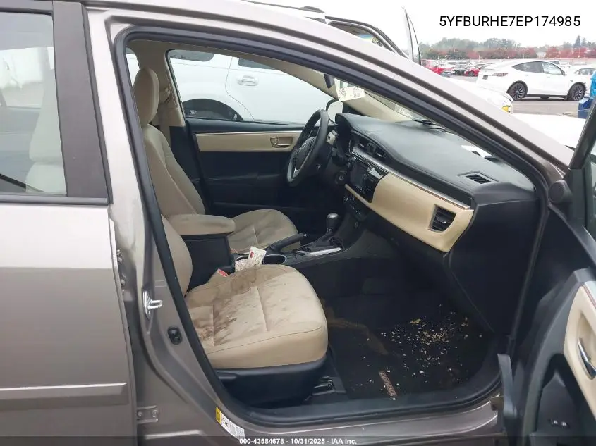 5YFBURHE7EP174985 2014 Toyota Corolla Le
