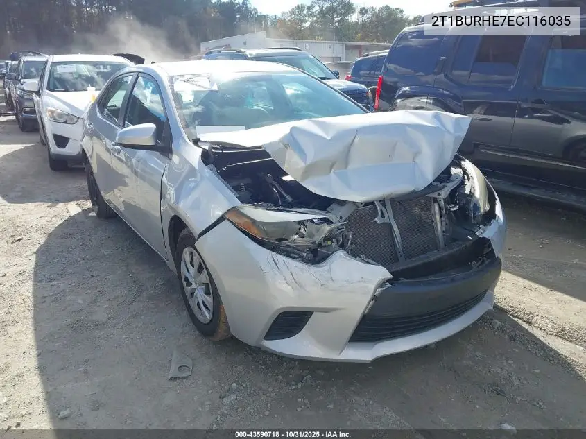 2T1BURHE7EC116035 2014 Toyota Corolla L