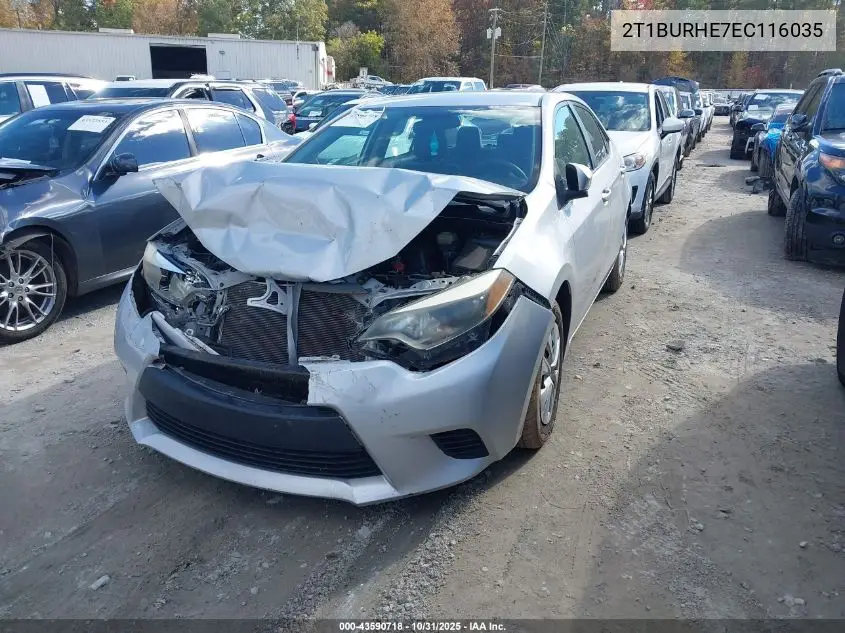 2T1BURHE7EC116035 2014 Toyota Corolla L