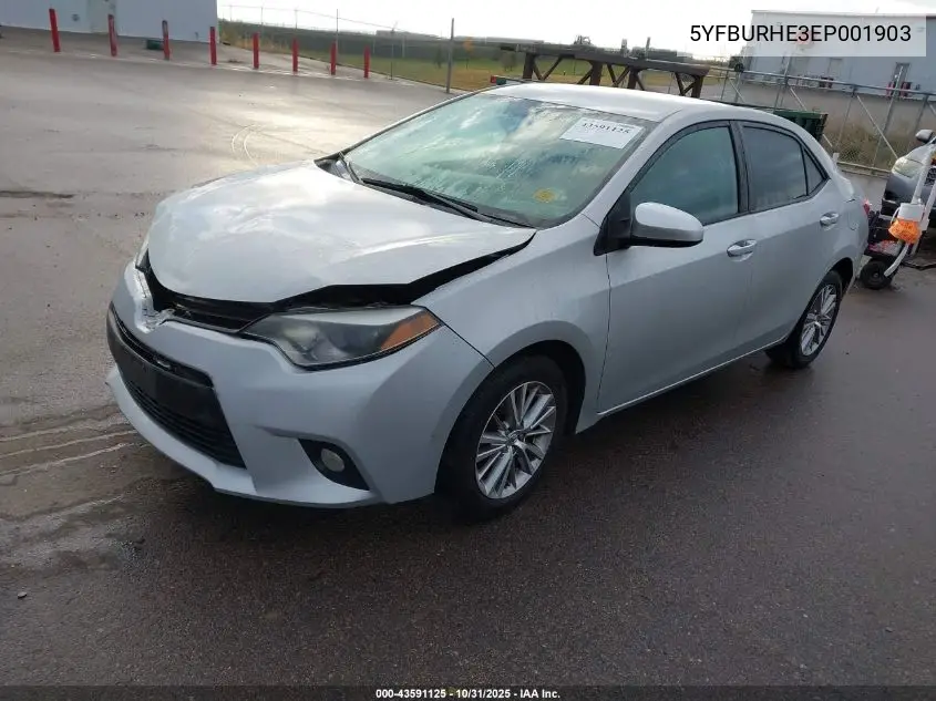 5YFBURHE3EP001903 2014 Toyota Corolla Le Plus