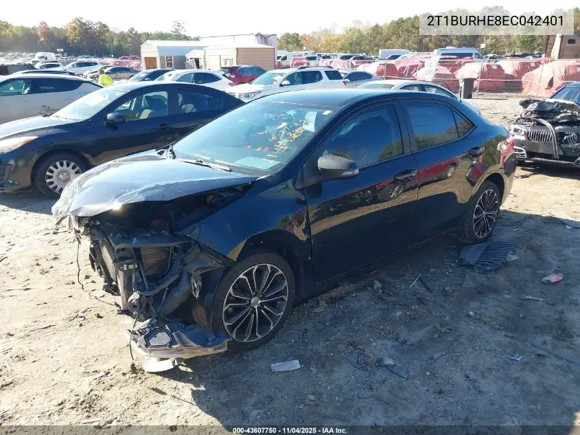 2T1BURHE8EC042401 2014 Toyota Corolla S Plus