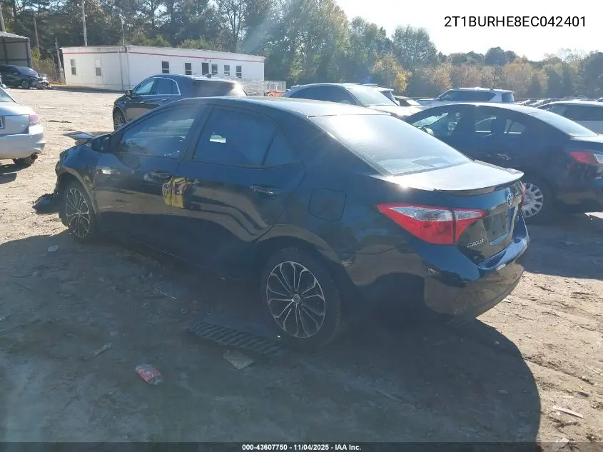 2T1BURHE8EC042401 2014 Toyota Corolla S Plus