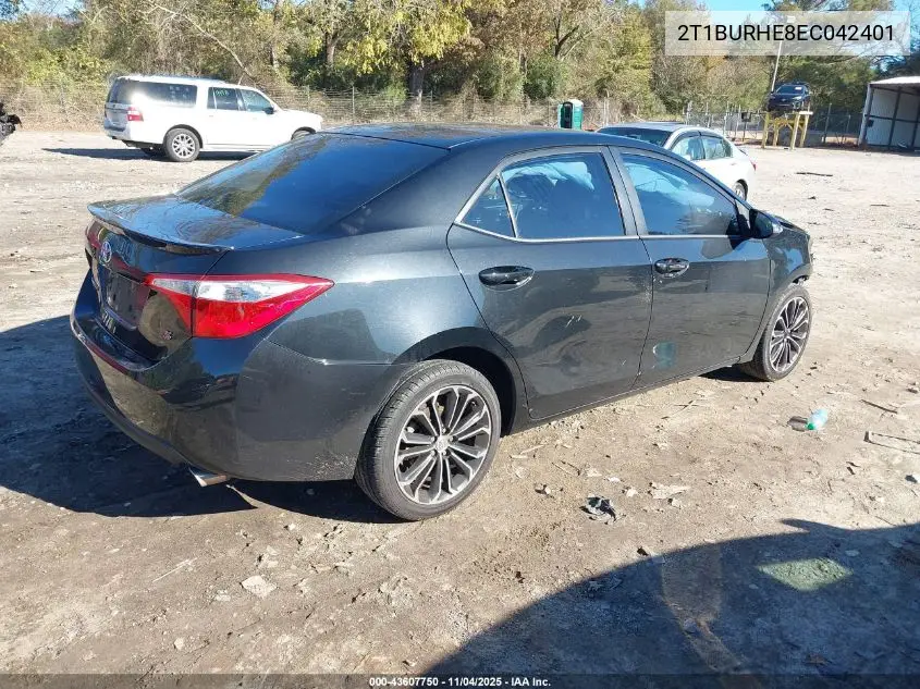 2T1BURHE8EC042401 2014 Toyota Corolla S Plus