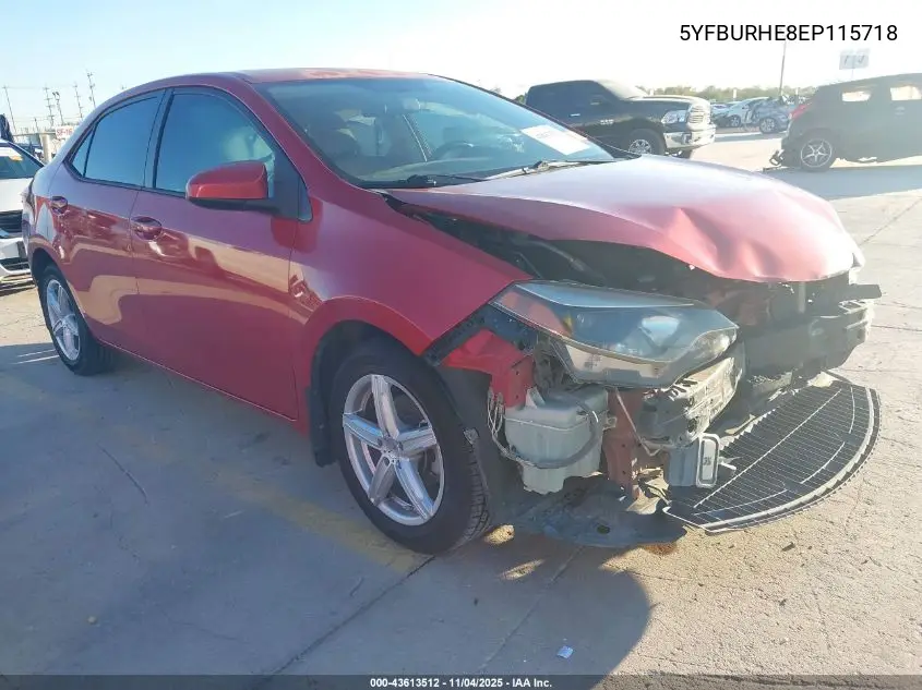5YFBURHE8EP115718 2014 Toyota Corolla Le