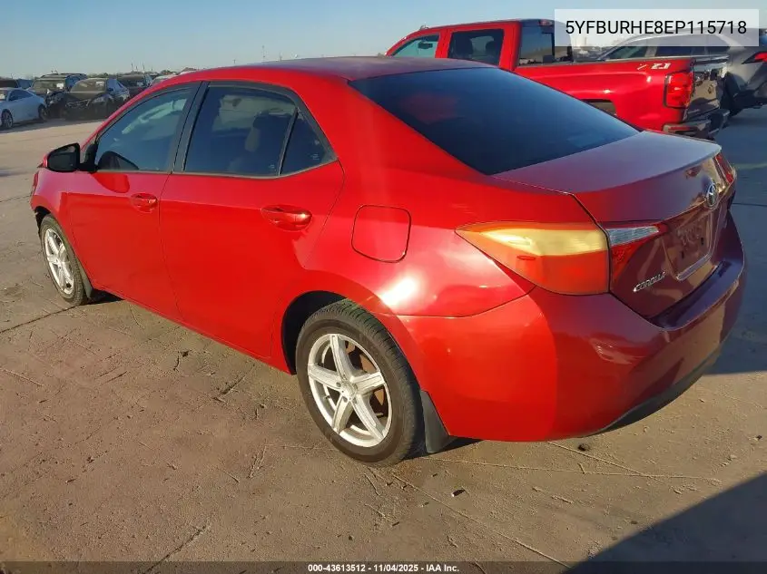 5YFBURHE8EP115718 2014 Toyota Corolla Le