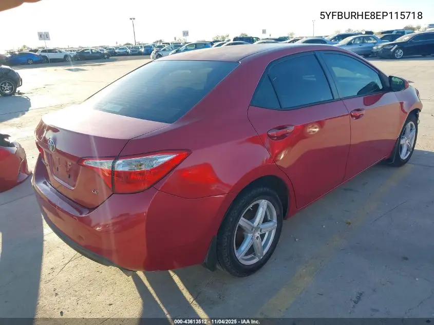5YFBURHE8EP115718 2014 Toyota Corolla Le