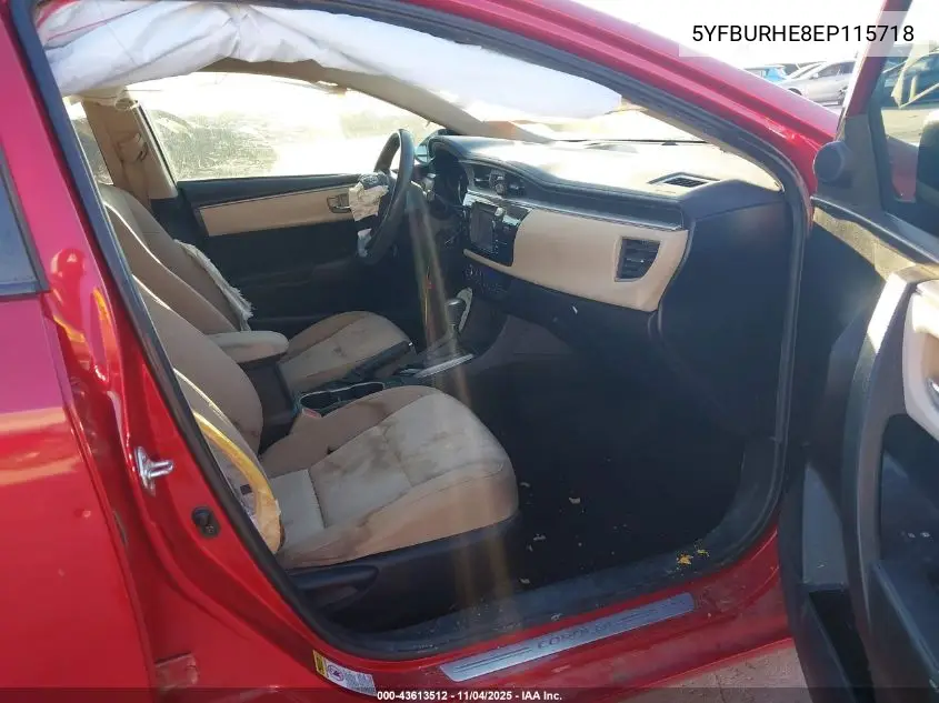 5YFBURHE8EP115718 2014 Toyota Corolla Le